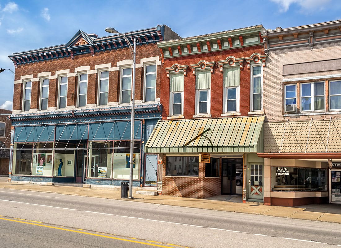 Quincy, MI - Ornate Downtown Shops and Storefronts on a Main Street in a Midwest Small Town