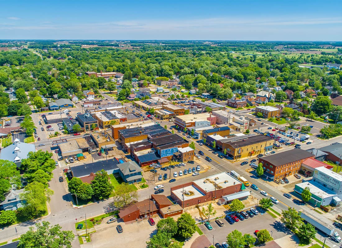 Union City, MI - Aerial View of a Small Town in Nappanee, Indiana